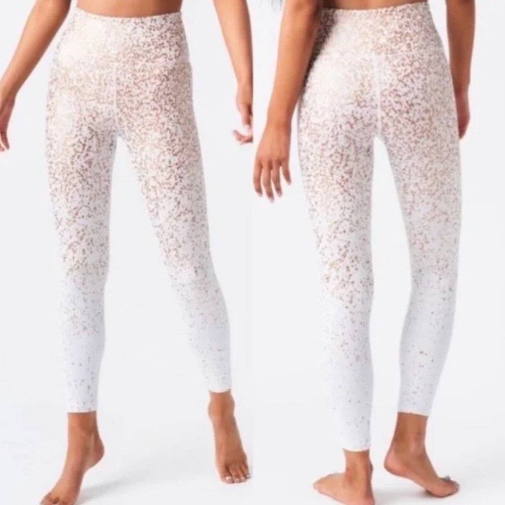 Zyia Active White Stay Gold Light n Tight Hi-Rise 7/8 24" Size 2 Leggings
